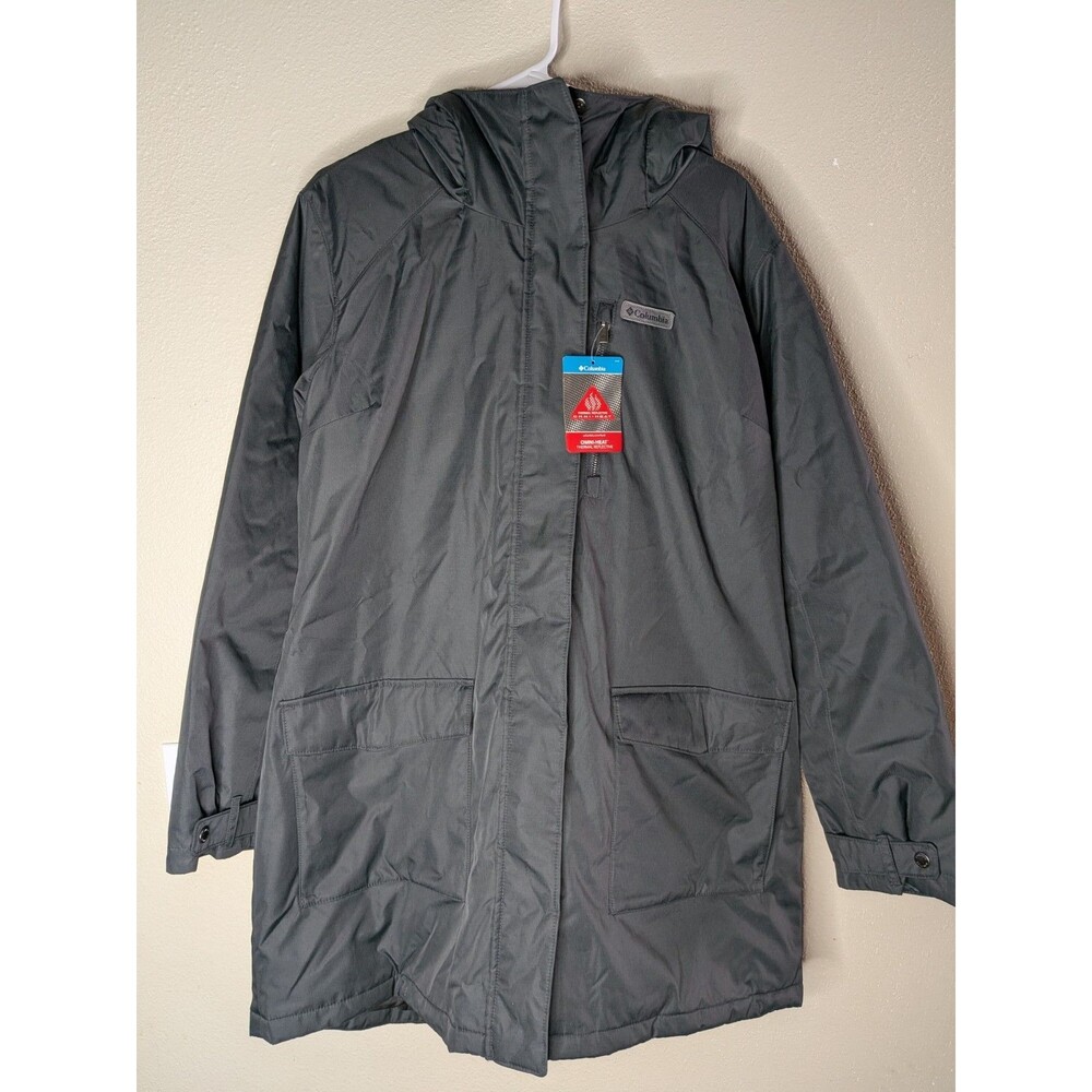 Columbia Mountain City Long Jacket Women’s XL Black Omni-Heat Hooded Parka NWT